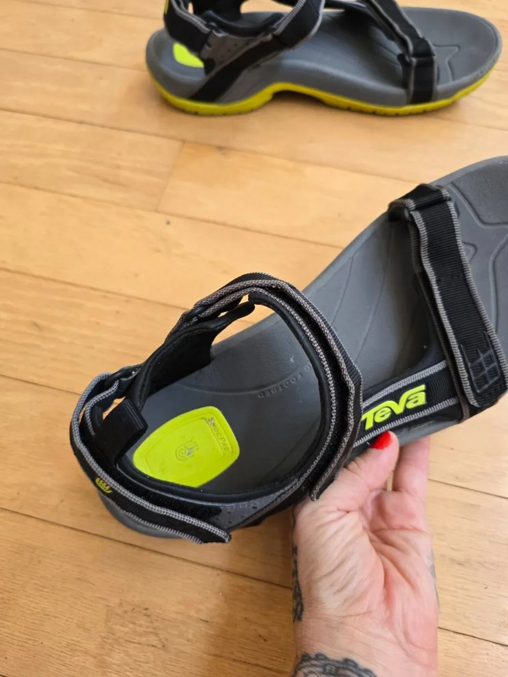 Teva | Hurricane XLT grey lime green outdoor sporty sandals | MENS 10